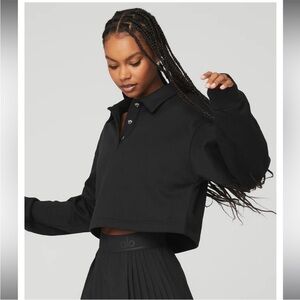 ALO yoga new without tags black long sleeve cropped shirt